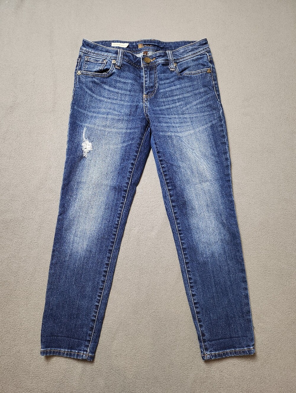 KUT from the Kloth Catherine Slim Boyfriend Distressed Jeans Size 2 Medium Wash